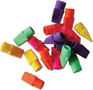 GOMA PARA LÁPIZ colores variados bolsa con 100 piezas