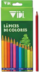 LÁPICES DE COLORES 12 colores largos